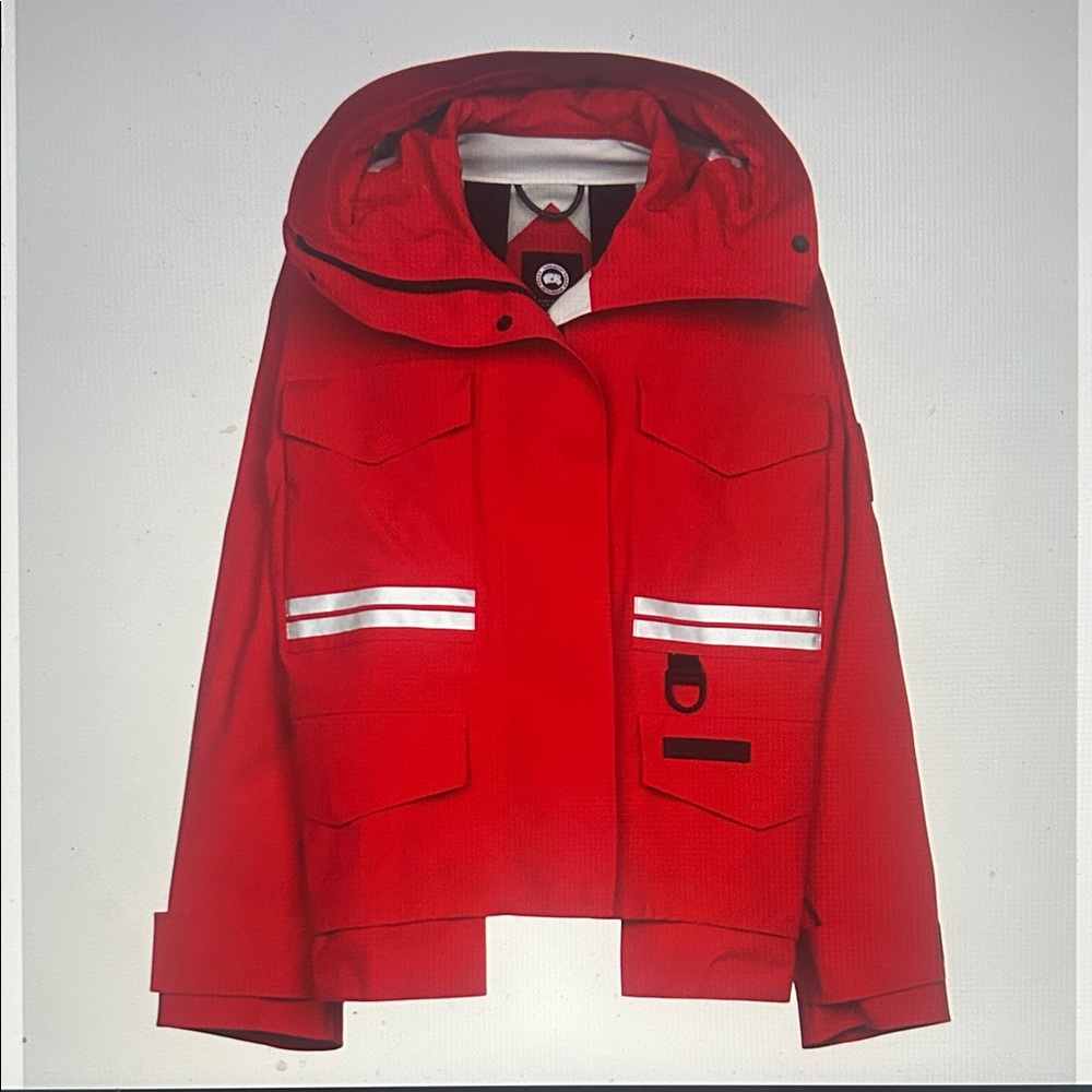 NWT Canada Goose Mordaga Rain Hooded Jacket XS Red